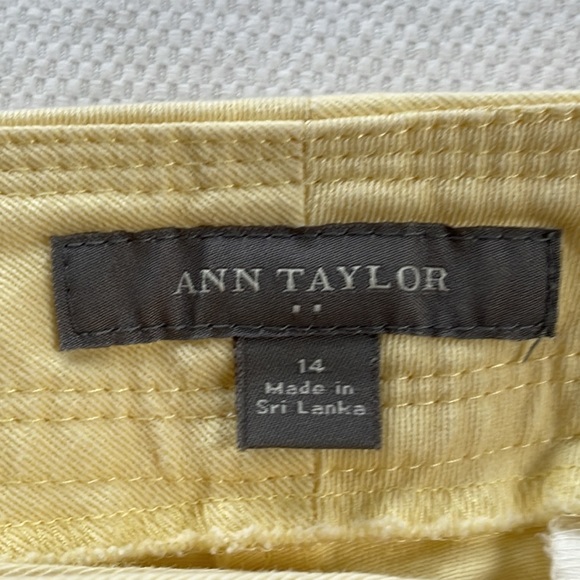 🍀3/50 ANN TAYLOR Yellow Cotton Shorts (14) - Picture 6 of 15